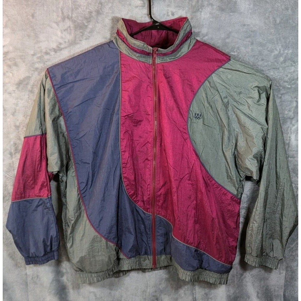 Vintage JCPenney USA Olympics Team Men's Track Jacket Size 2XL‎ Full Zip Nylon